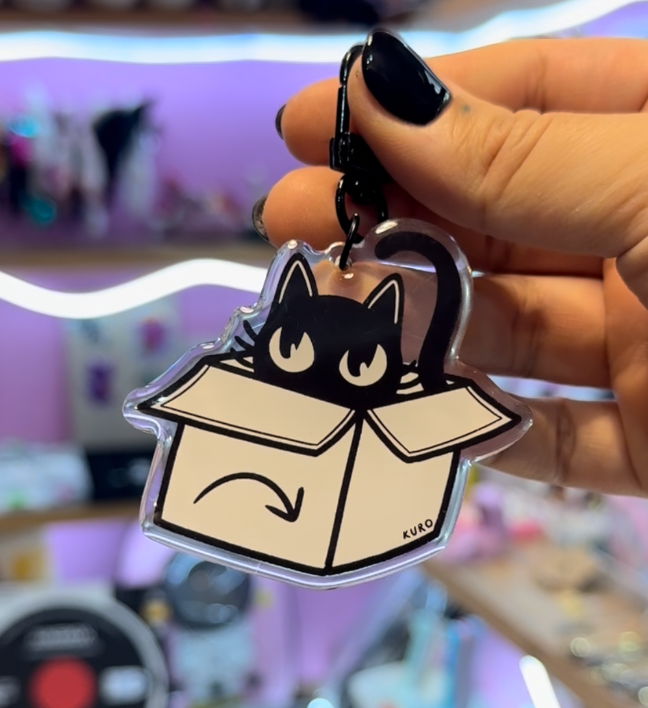 Llavero de Acrílico "Gato caja"