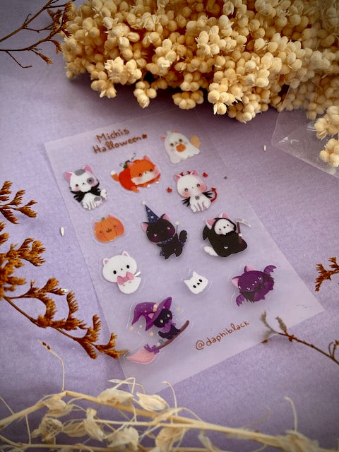 Michis halloween stickers traslucidas
