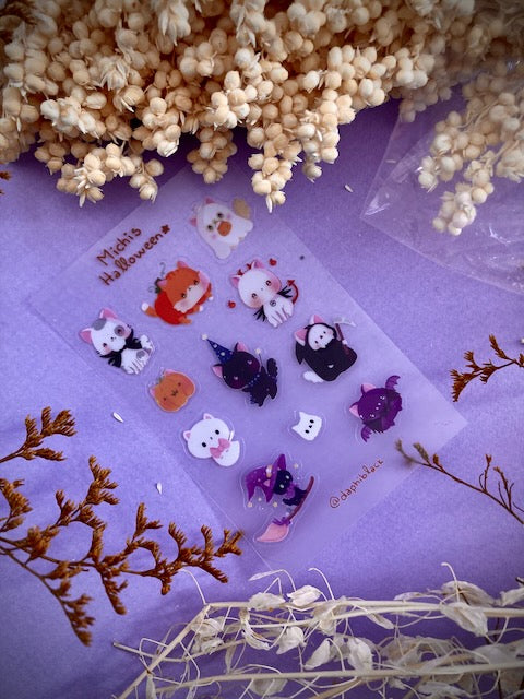 Michis halloween stickers traslucidas
