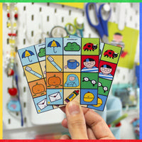 Mini planilla de stickers recortables "Objetos felices"