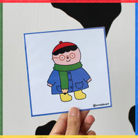 Mini Print "Niño abrigado con lentes"