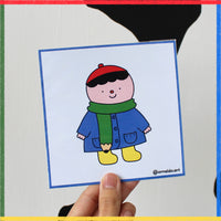 Mini Print "Niño abrigado sin lentes"