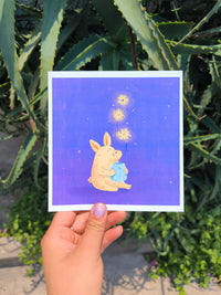 Mini print "Conejo y estrellas"