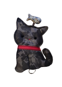 Guarda llaves "Gatito Black Flower"