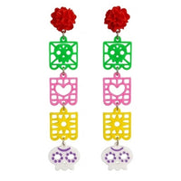 Aretes papel picado largos