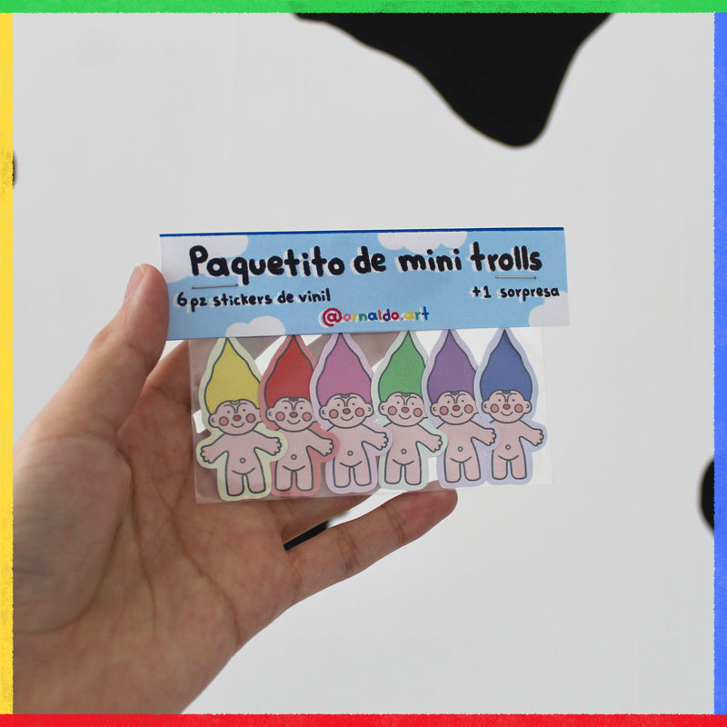 Mini trolls paquete de stickers