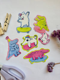 Paquete de stickers "patinetas"