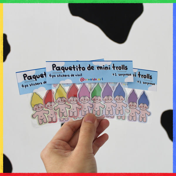 Mini trolls paquete de stickers