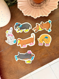 Paquete de stickers "Perrito salchivaqueros"
