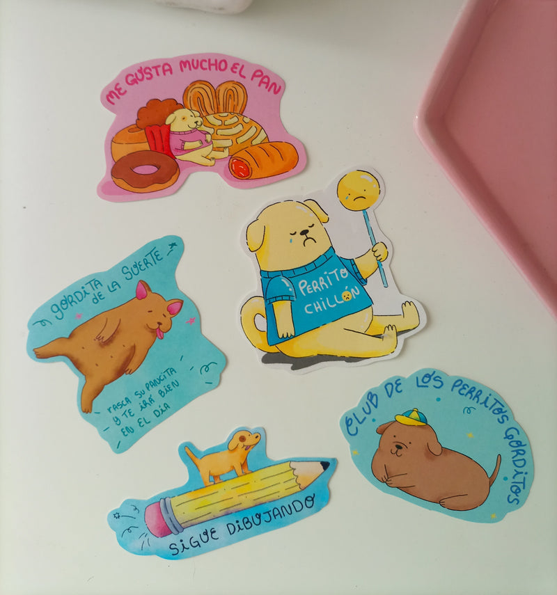 Paquete de stickers "Perritos y Frases 2"
