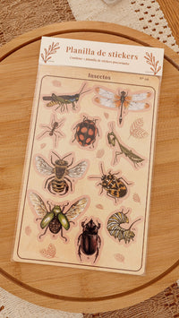 Planilla de stickers "Insectos"
