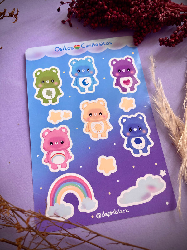 Plantilla de stickers Ositos cariñositos
