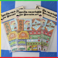 Mini planilla de stickers recortables "otoño y japón"