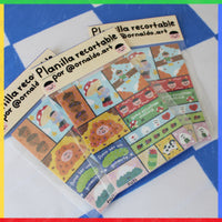 Mini planilla de stickers recortables "otoño y japón"