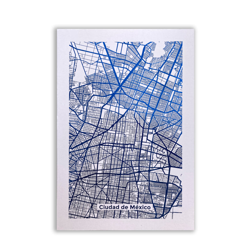 Print Mapa Metalizado Azul Ciudad de Mexico