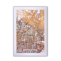 Print Mapa Metalizado Cobre Ciudad de Mexico