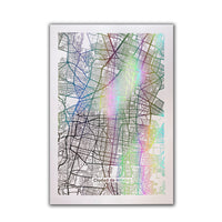Print mapa metalizado iridiscente Ciudad de México