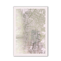 Print mapa metalizado menta Ciudad de México