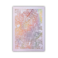 Print Mapa Metalizado oro rosa Ciudad de Mexico