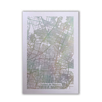 Print Mapa Metalizado Plata Ciudad de Mexico