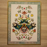 Print enmarcado "Reina ajo-blanco"