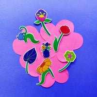 Set de stickers florales + mini stickers