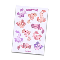 Planilla de stickers "Axolotitos"