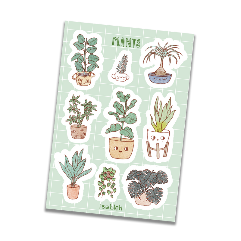 Planilla de stickers "Plantas"