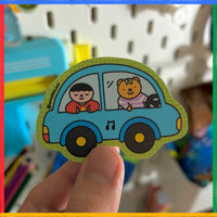 Sticker "Carrito azul"