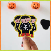 Sticker "Niños disfrazado de esqueleto"