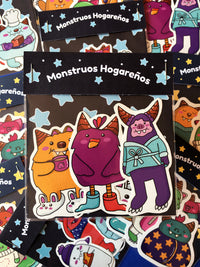 Sticker Pack "Monstruos hogareños" Diseño 2