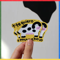 Sticker "Te quiero muucho amarillo"