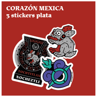 Paquete stickers "Corazón Mexica"
