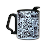 Taza de acero con tapa ilustración ciudad de México