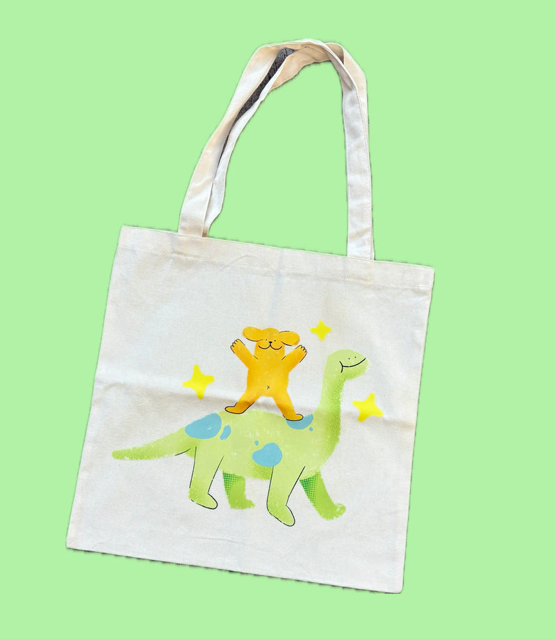 Tote bag "Perritos y Dinosaurios"