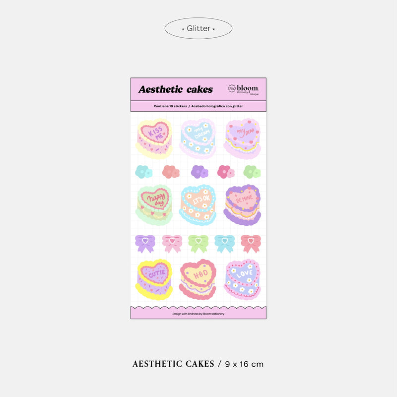 Planilla de Stickers Holográficos "Aesthetic cakes"