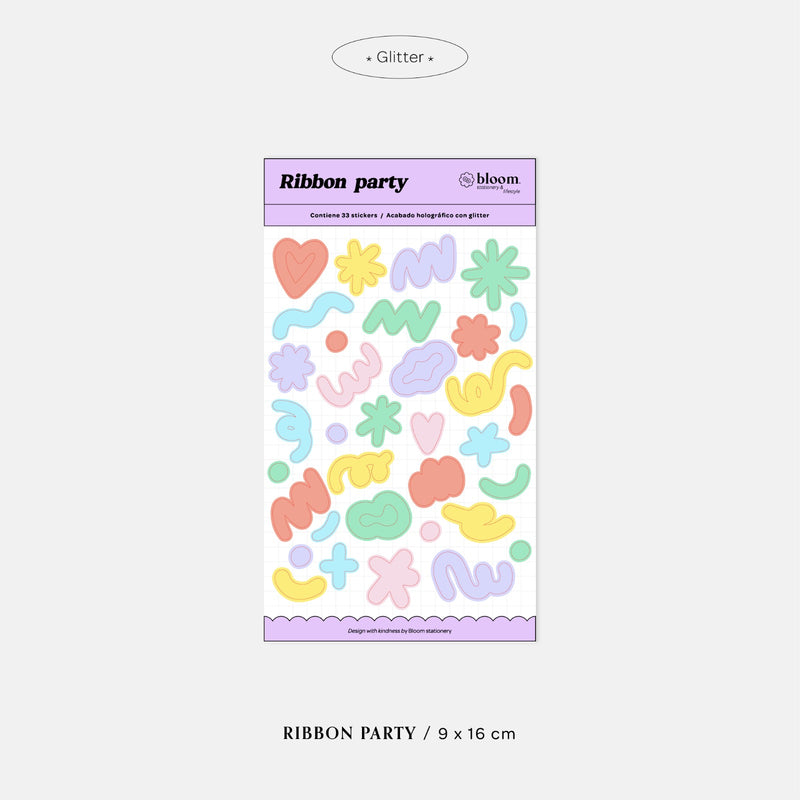 Planilla de Stickers "Ribbon Party"