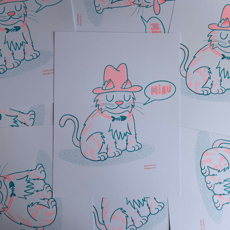 Riso Print "Gatito naranja"