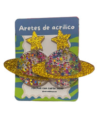Aretes saturno brillo