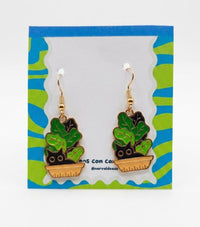 Aretes Gatito Planta