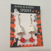 Aretes fantasmita con calabaza