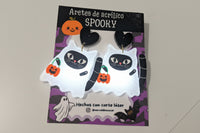 Aretes gatito fantasma y calabaza