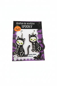 Aretes gato esqueleto