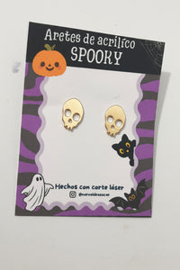 Aretes craneo dorado
