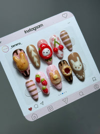 Uñas press-on "Panaderia de Miffy" / S