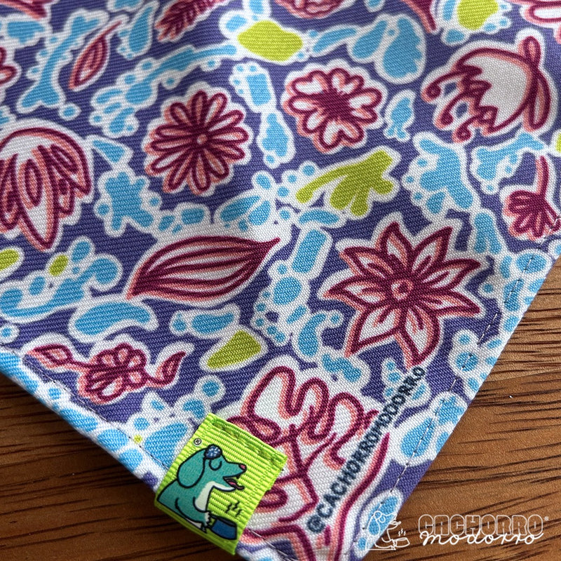 Bandana para Cachorro Modorro CH "Floral morada"