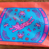 Bolsa lona rectangular "Perrito plantas"