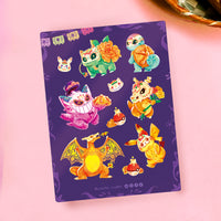Planilla de stickers "Pokemon día de muertos"