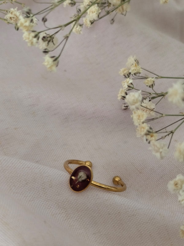 Anillo óvalo mini nube dorado