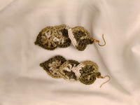 Aretes crochet monstera largos